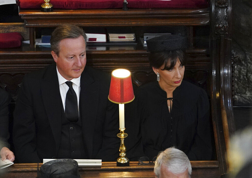 Former British Prime Minister David Cameron and wife Samantha